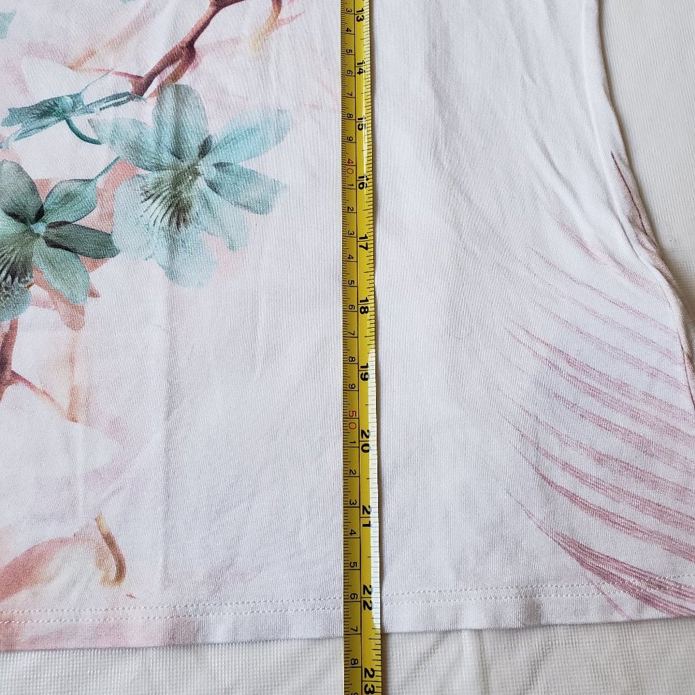 Ted Baker Serahna Floral Print Fitted Stretch T -Shirt - Picture 4 of 8